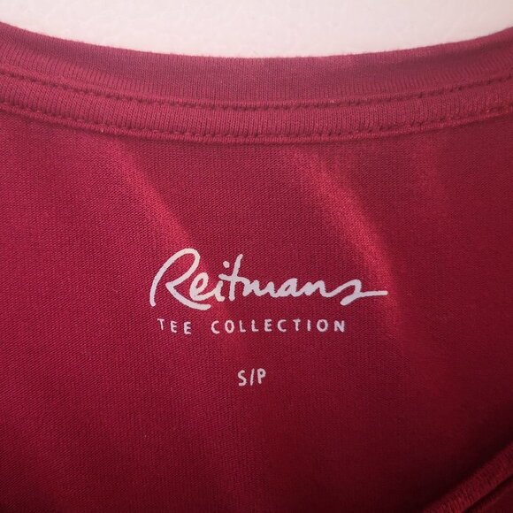 Reitmans Tee Collection Ladies Size Small Burgundy Long Sleeves V-neck T-shirt - Picture 3 of 9